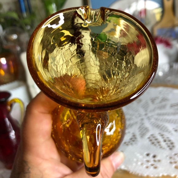 Vintage amber crackle glass - Picture 4 of 6